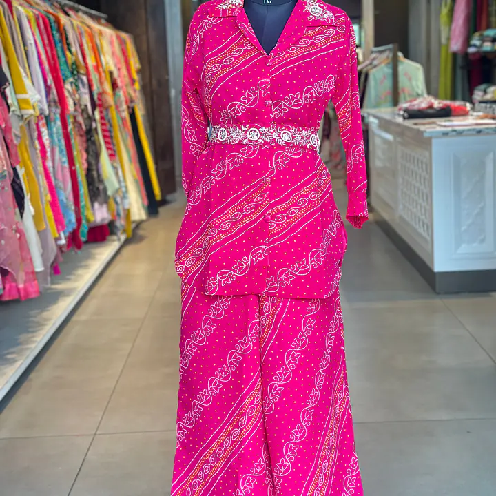 BHANDEJ HANDWORK CO-ORD SET - Red - 38