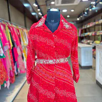 BHANDEJ HANDWORK CO-ORD SET - Red - 46