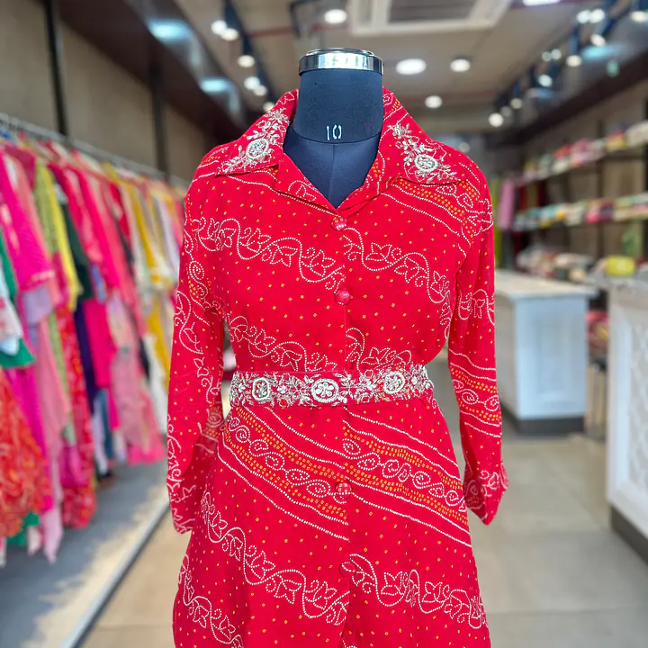 BHANDEJ HANDWORK CO-ORD SET - Red - 46