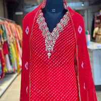 MOTHDA SPECIAL HANDWORK SUIT SET - Red - 40
