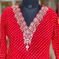 MOTHDA SPECIAL HANDWORK SUIT SET - Red - 46