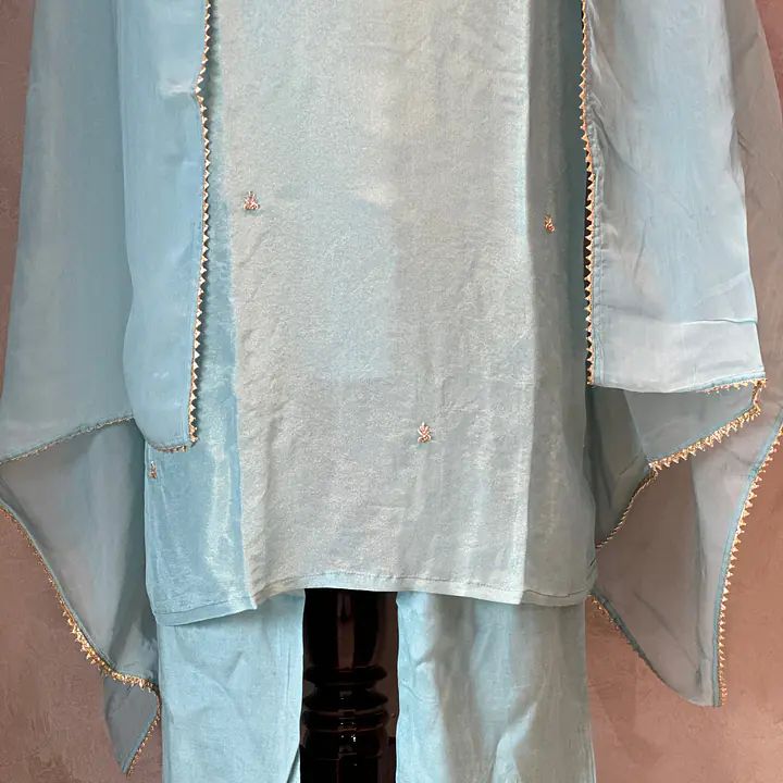 PURE ZARI TISSUE HANDWORK SUIT SET - 40