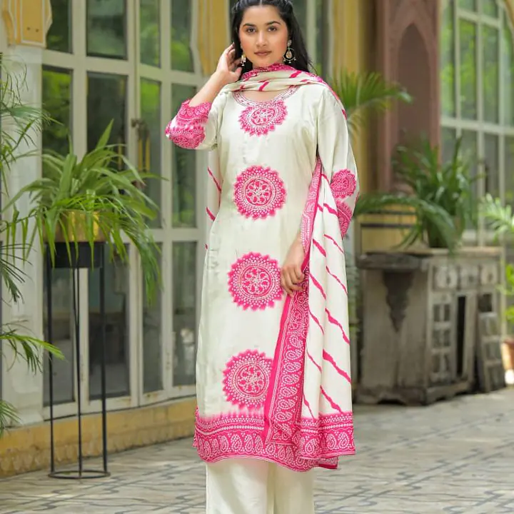 PURE CREP HANDWORK THREE PIECE SUIT - Sky blue - 38