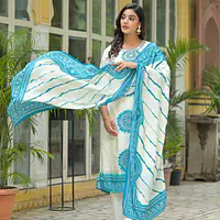 PURE CREP HANDWORK THREE PIECE SUIT - Sky blue - 40
