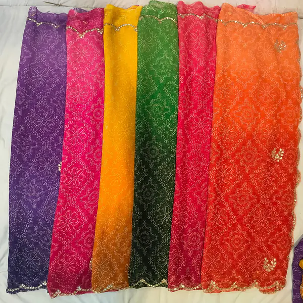OMBRE BHANDEJ HANDWORK SAREES - PURPLE