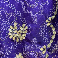 OMBRE BHANDEJ HANDWORK SAREES - YELLOW