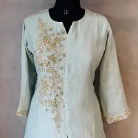 RAKHI SPECIAL CO-ORD SET IN PURE MULCHANDARI - Light Ice Blue - 38