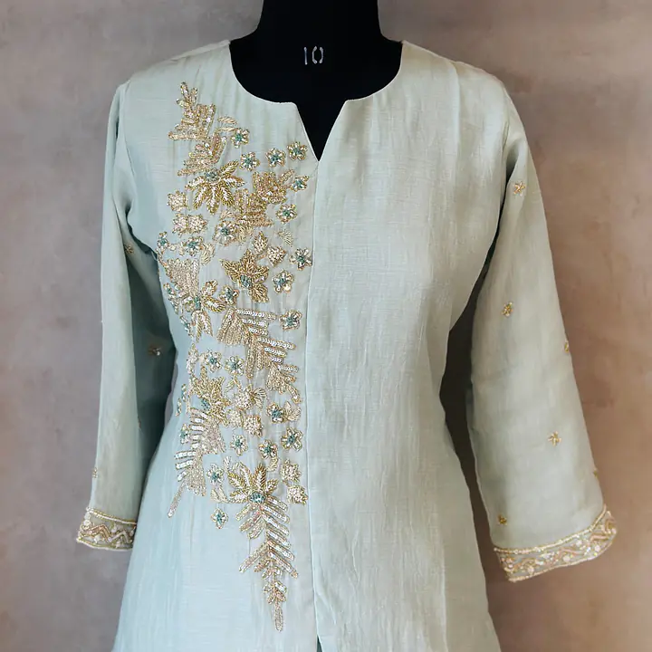 RAKHI SPECIAL CO-ORD SET IN PURE MULCHANDARI - Light Ice Blue - 38