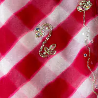 PURE CHIFFON HANDWORK LAHARIYA SAREE - Cheery Red lahariya