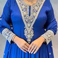 RAKHI SPECIAL ZARDOSI HANDWORK ANARKALI SUIT - Rani Pink - 38