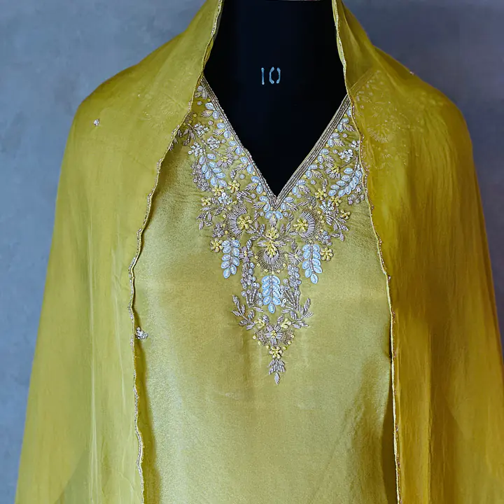PURE ZARI TISSUE SUIT SET FOR RAKHI - 50