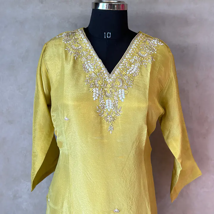 PURE ZARI TISSUE SUIT SET FOR RAKHI - 44