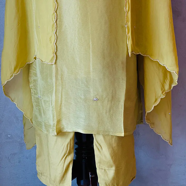 PURE ZARI TISSUE SUIT SET FOR RAKHI