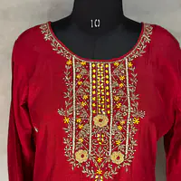 MODAL SILK HANDWORK SUIT SET FOR RAKHI - 42 - Dark Green