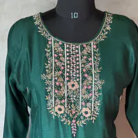 MODAL SILK HANDWORK SUIT SET FOR RAKHI - 42 - Maroon
