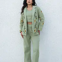 CO-ORD SET WITH JACKET - Sea Green - 40