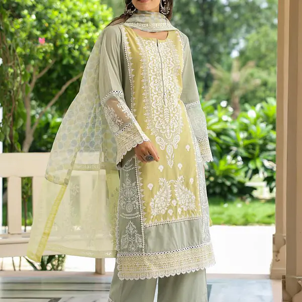 PREMIUM PAKISTANI STYLE STRAIGHT SUIT - Baby Pink - 38