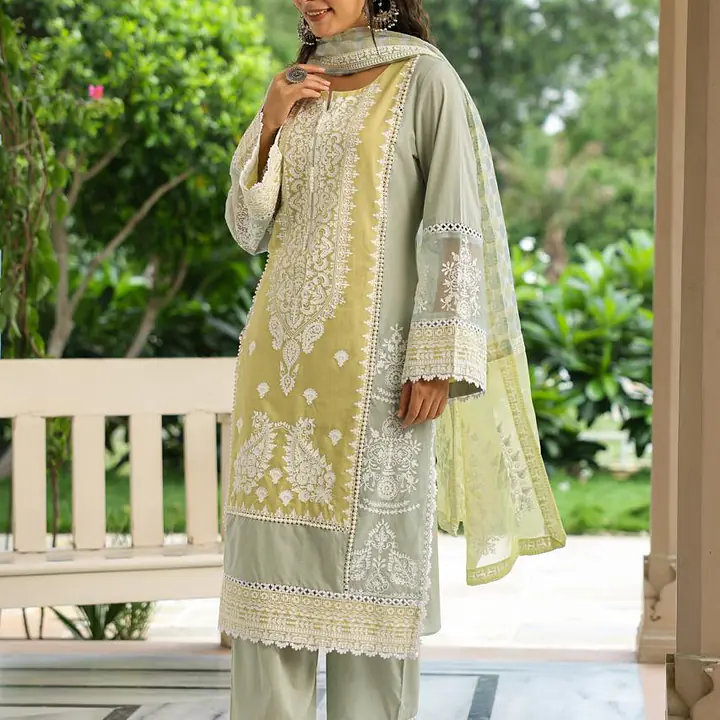 PREMIUM PAKISTANI STYLE STRAIGHT SUIT - Baby Pink - 42