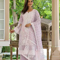 PREMIUM PAKISTANI STYLE STRAIGHT SUIT - Baby Pink - 44