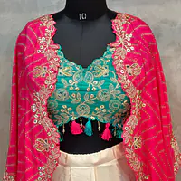 INDO-FUSION SHURG SKIRT SET - Sky blue SHURG - 42