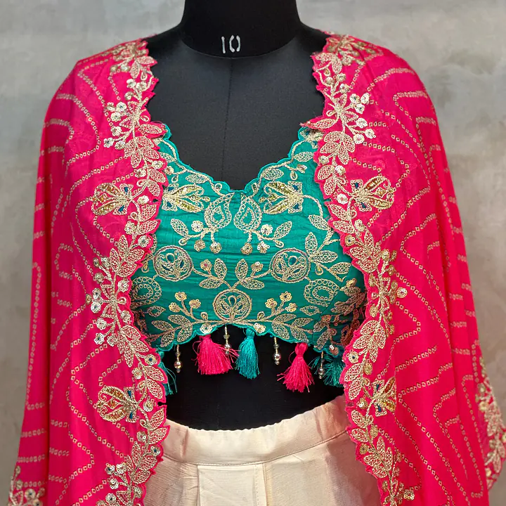 INDO-FUSION SHURG SKIRT SET - Sky blue SHURG - 42