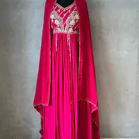 BRIDE SPECIAL LAHARIYA HANDWORK SUIT - Rani Pink - 38