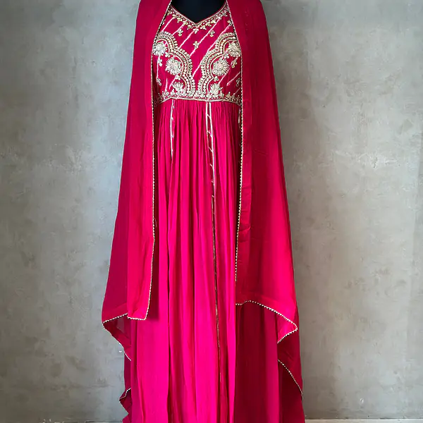 BRIDE SPECIAL LAHARIYA HANDWORK SUIT - Rani Pink - 38