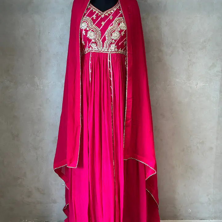 BRIDE SPECIAL LAHARIYA HANDWORK SUIT - Rani Pink - 38