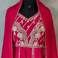 BRIDE SPECIAL LAHARIYA HANDWORK SUIT - Rani Pink - 42