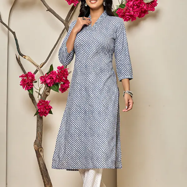 COTTON LAHARIYA KURTIS - 38 - Pink