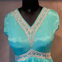 ANARKALI INDO-FUSION SUIT - Sky Blue - 42