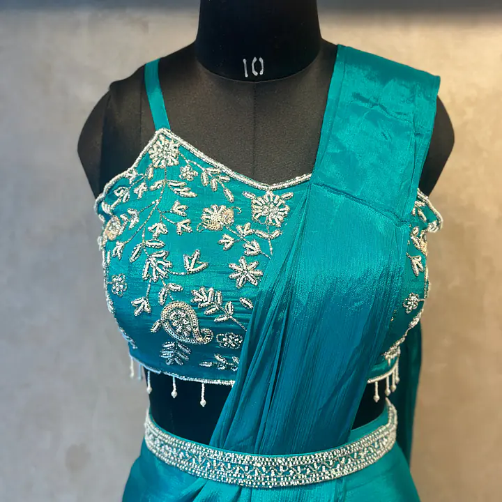 PRE-DRAPPED SAREE SHURG SET