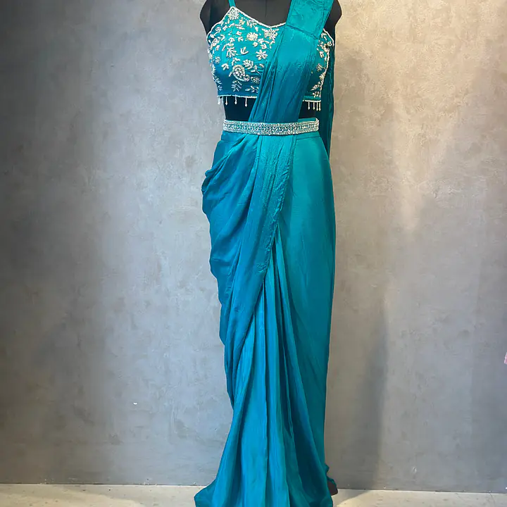 PRE-DRAPPED SAREE SHURG SET