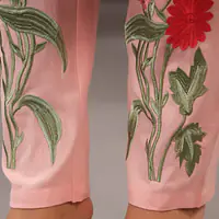EMBROIDERED KURTA PANT SET - BABY PINK - 38