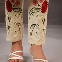 EMBROIDERED KURTA PANT SET - BABY PINK - 42