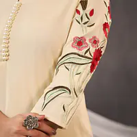 EMBROIDERED KURTA PANT SET - BABY PINK - 46