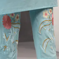 EMBROIDERED KURTA PANT SET - OFF WHITE - 46