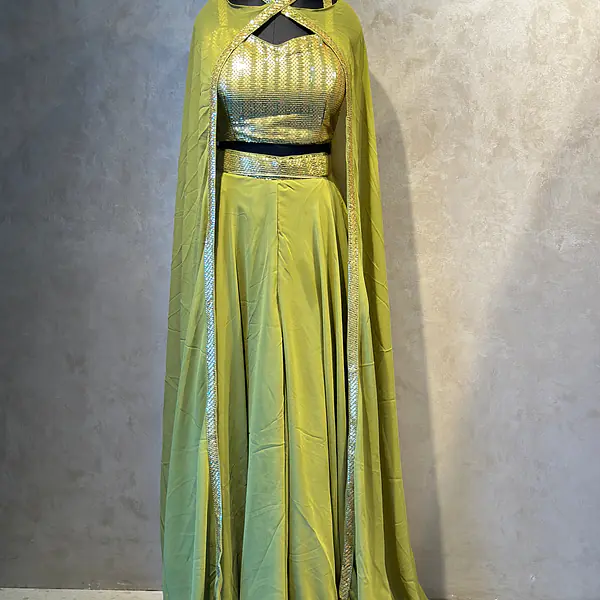 INDO-FUSION PLAZO SER - Mehndi green - 36