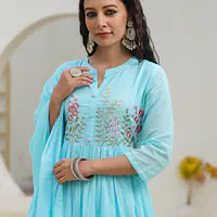 BEAUTIFUL EMBROIDERED MUL COTTON SUIT SET