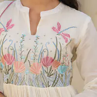 BEAUTIFUL EMBROIDERED MUL COTTON SUIT SET - Sky blue - 38