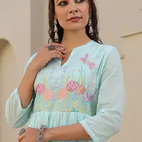 BEAUTIFUL EMBROIDERED MUL COTTON SUIT SET - Baby pink - 42