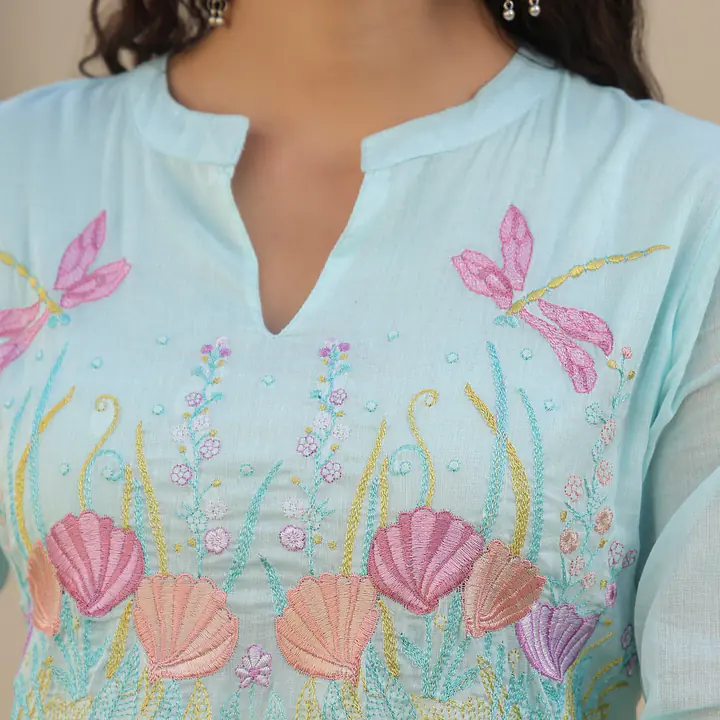 BEAUTIFUL EMBROIDERED MUL COTTON SUIT SET