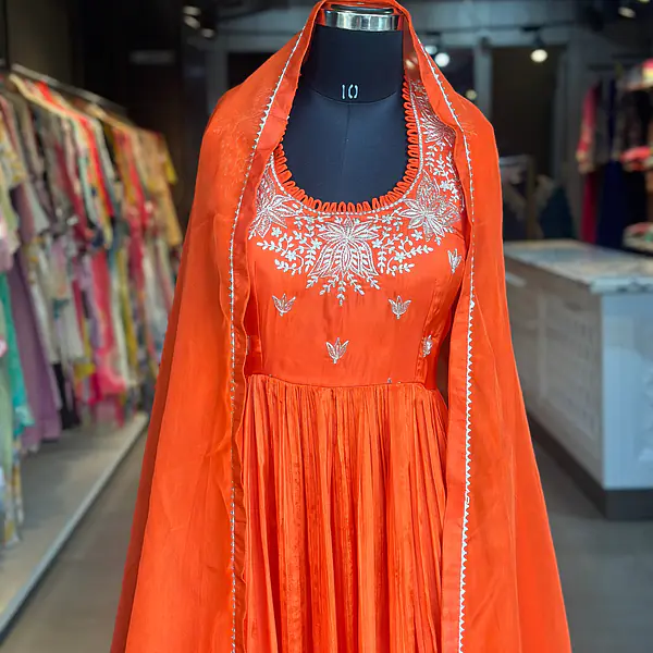 TRADITIONAL LONG GOWN IN HANDWORK - 36