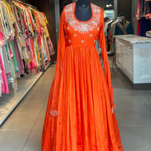 TRADITIONAL LONG GOWN IN HANDWORK - 38