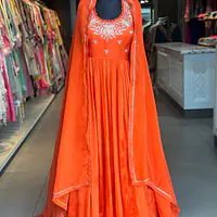 TRADITIONAL LONG GOWN IN HANDWORK