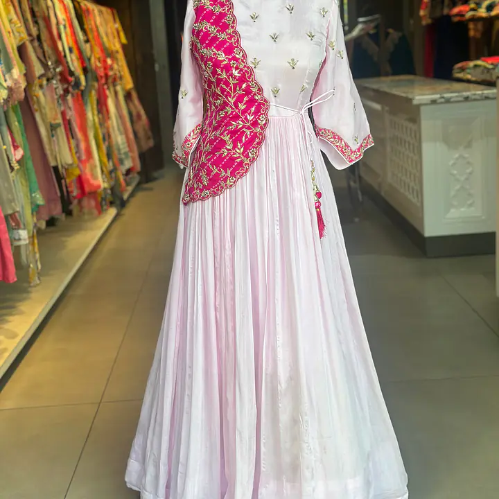 TRADITIONAL LONG GOWN IN HANDWORK - 38