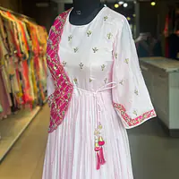 TRADITIONAL LONG GOWN IN HANDWORK - 40