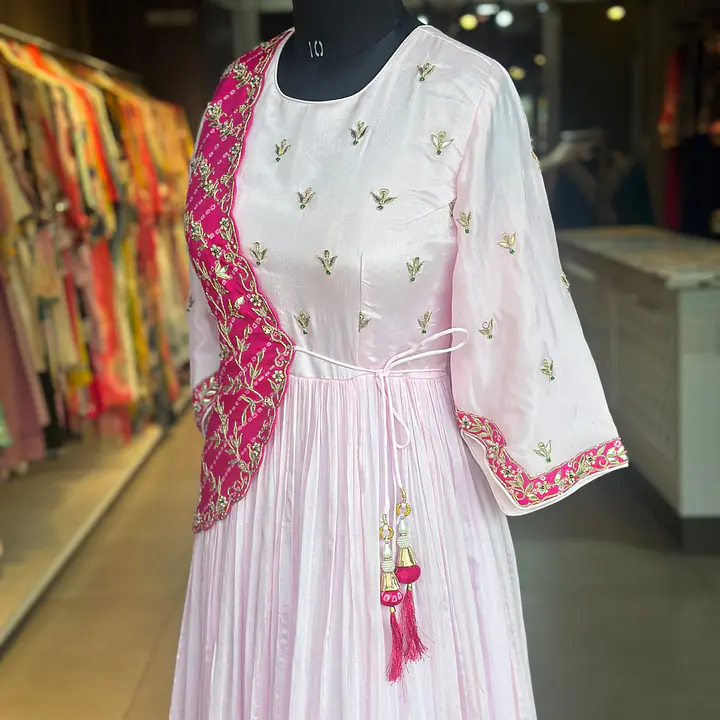 TRADITIONAL LONG GOWN IN HANDWORK - 40