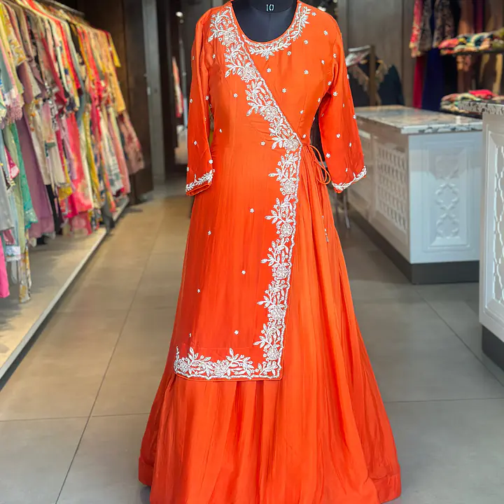 TRADITIONAL LONG JACKET INDO-FUSION GOWN - 40