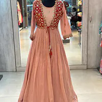 TRADITIONAL PURE ZARI SILK GOWN WITH JACKET - 38
